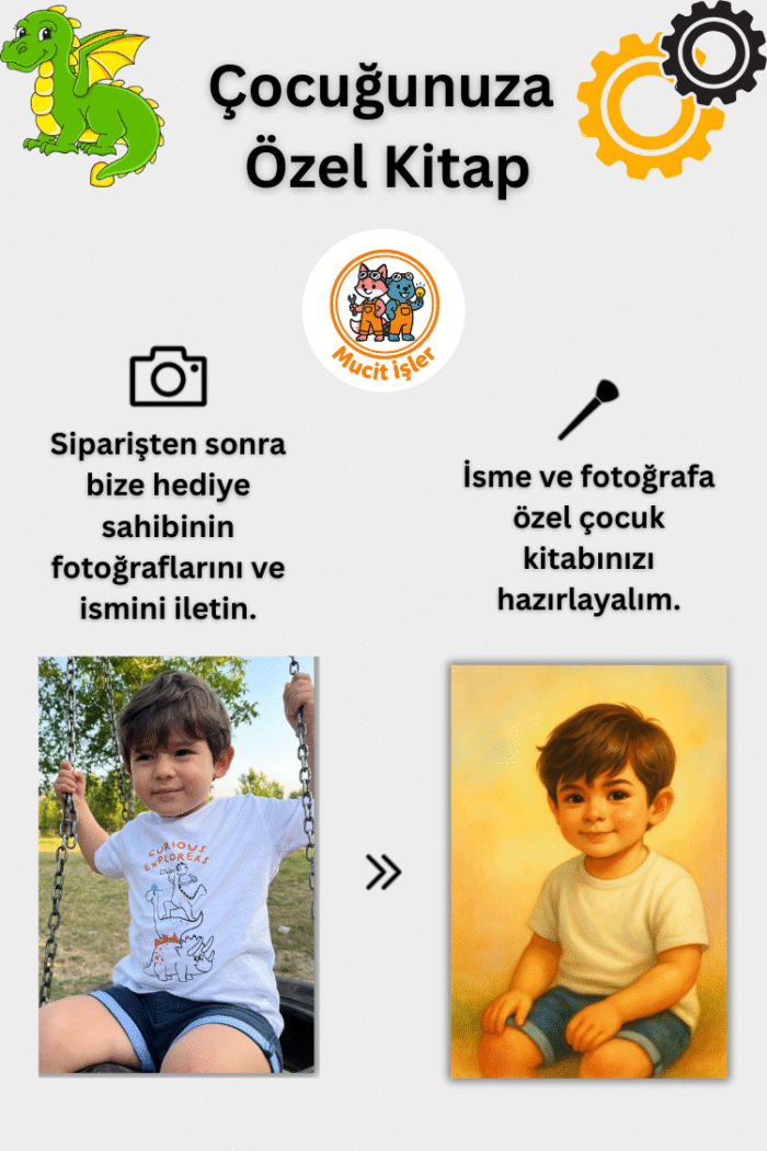 5'li Kişiselleştirilmiş Çocuk Kitap Seti - Mucit İşler - Görsel 3