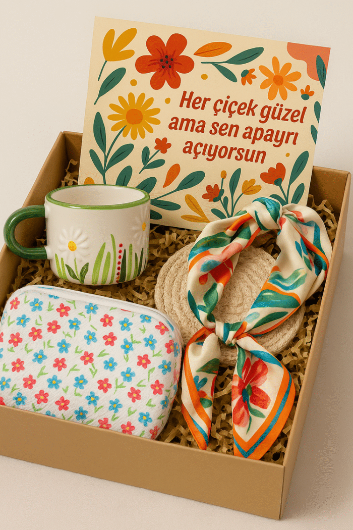 Açan Çiçek Hediye Kutusu - Görsel 1
