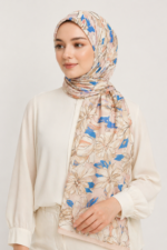 Çiçek Desen Şal/Eşarp Model Üstünde
