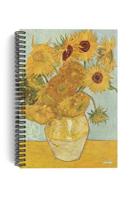 Vincent Van Gogh / Vase with 12 Sunflowers Desenli A5 Defter