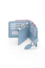 Açık Mavi Deri Kadın Cüzdan - Görsel 2