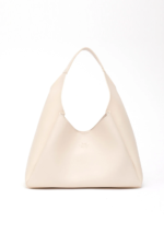 Suni Deri Çıtçıtlı, Fermuarlı, Makyaj Çantalı, Krem, El, Kol ve Omuz Çantası