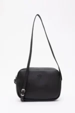 Fermuarlı, Ayarlanabilir Çapraz Askılı Siyah Mini Urban Omuz Çantası