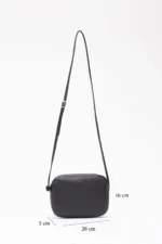 Fermuarlı, Ayarlanabilir Çapraz Askılı Siyah Mini Urban Omuz Çantası - Görsel 3