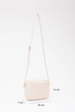 Fermuarlı, Ayarlanabilir Çapraz Askılı Krem Mini Urban Omuz Çantası - Görsel 3