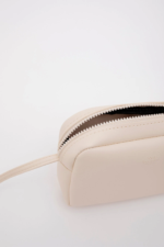 Fermuarlı, Ayarlanabilir Çapraz Askılı Krem Mini Urban Omuz Çantası - Görsel 2