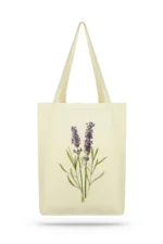 Lavanta Motifli Kanvas Kumaş Bez Çanta (Makyaj Çantalı) - Görsel 2