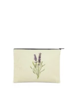 Lavanta Motifli Kanvas Kumaş Bez Çanta (Makyaj Çantalı) - Görsel 3