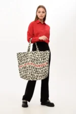 Believe In Yourself Baskılı Büyük Boy Kanvas Çanta - Görsel 3