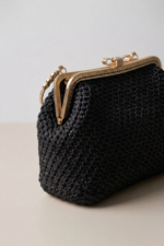 El Örmesi, Altın Saplı, Siyah El Çantası - Görsel 2