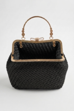 El Örmesi, Altın Saplı, Siyah El Çantası - Görsel 3