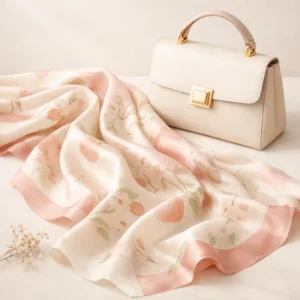 Anneler Gününe Özel Krem Rengi Fular ve Çanta