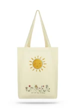 Güneş Motifli Kanvas Kumaş Bez Çanta (Makyaj Çantalı) - Görsel 2