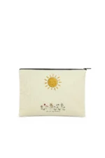 Güneş Motifli Kanvas Kumaş Bez Çanta (Makyaj Çantalı) - Görsel 3