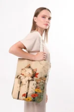 Huzurlu Kedi Baskılı Kanvas Bez Çanta - Görsel 2