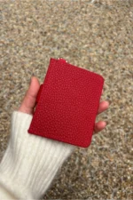 Anahtarlık ve Kartlık Detaylı Minimal Kırmızı Kartlık Cüzdan - Görsel 2