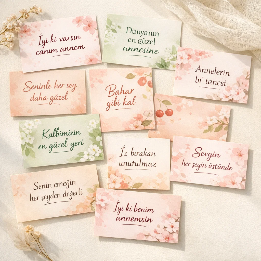 Anneler günü motto kartları