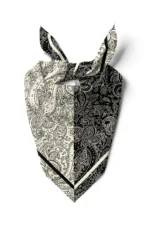 Siyah-Beyaz Paisley Fular