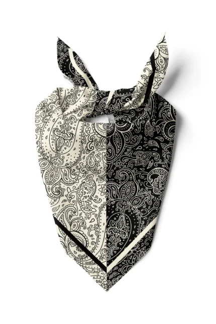 Siyah-Beyaz Paisley Fular