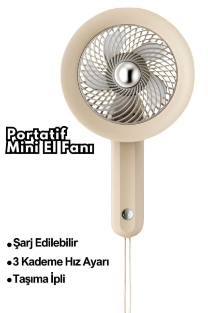 Ekru Mini El Fanı