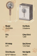 Ekru Mini El Fanı Özellikler