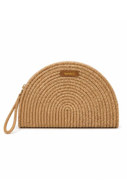 Fermuarlı Hasır Clutch Çanta