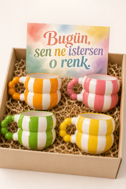 Bugünün Rengi 4'lü Kupa Seti Hediye Kutusu