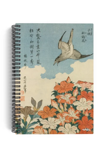 Katsushika Hokusai / Cuckoo and Azaleas Desenli A5 Defter