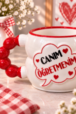 Canım Öğretmenim Temalı El Yapımı Seramik Kupa