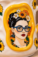 Sarı Vintage El Yapımı Seramik Kupa